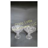 2 large cut glass dishes