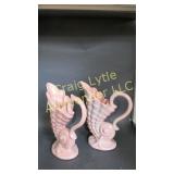 2 Gonder Shell vases- both pink