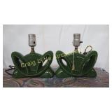 2 Frog leg base lamps