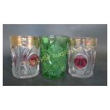 set of 3 vintage drinking glasses