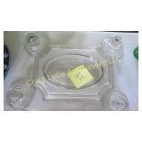 5 piece etched glass dining set