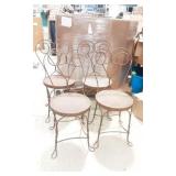 Set of 4 Wrought Iron Ice Cream Chairs