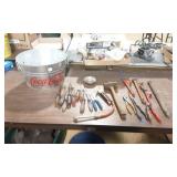 Galvanized Coca-Cola Bucket with tools