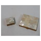 Vintage Mother of Pearl Powder Compact & Pill Box