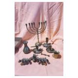 Brass Chanukah Candle Holders and more