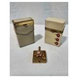 Art Deco Brass Pocket Ashtray & Cigarette Boxes