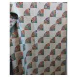 Colorful Antique Patchwork "Fan" Quilt