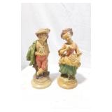 Vintage 1940s  Chalkware Boy & Girl