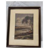 Cincinnati Artist Floyd Berg "The River" Litho