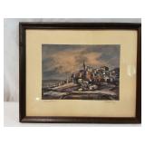 Cincinnati Artist Floyd Berg "Mt. Adams" Litho
