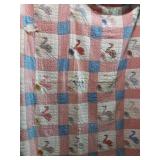 Antique Appliqued "Swans" Patchwork Quilt