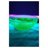 Uranium Glass Bowl and Divided Dish