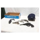 Vintage Toy Guns and Soldier Cap