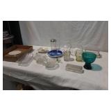 Assorted Glassware and Candle Holders