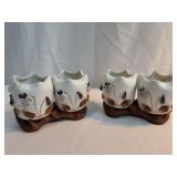 Antique Charles Sadek Hand Painted Double Vases