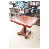 Wood Card Table with Checkerboard Inlay