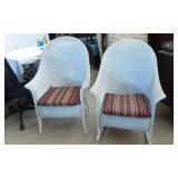 Pair of Wicker Chairs and Table