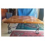Drexel Wrought Iron and Wood Coffee Table