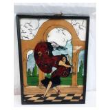 Reverse Painted & Foil Art Deco Painting