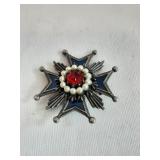 Vintage Weiss Maltese Cross Brooch Pin