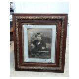 19th Century Baby Boy Portrait in Wood Frame