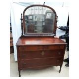 Antique Bassett Furniture Dresser with Mirror