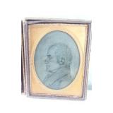 Antique Pencil Drawn Portrait in Case