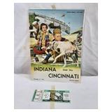 1957 Indiana vs Cincinnati Official Program & Stub