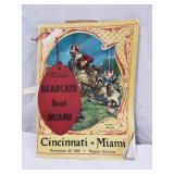 1956 Cincinnati vs Miami Football Program