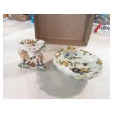 Vintage Cantagalli Ashtray and Trinket Tray