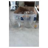 Assortment of Tiffin Ribbed Glasses various sizes