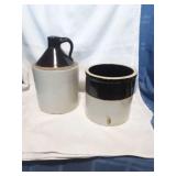 Pair of Vintage 2-tone Crocks