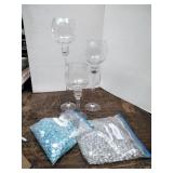 Crackle Glass Long Stem Centerpiece