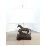 Brass Horse and Foal Lamp