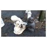 3 pieces of resin yard art