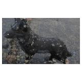 Concrete dog lawn ornament