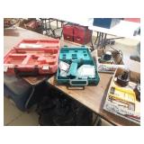 Empty toolcases, Batteries and chargers