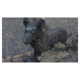 Concrete dog lawn ornament