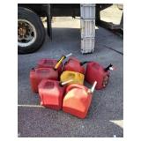 Plastic gas Cans 7 total