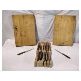 Drawer Knife Holder w/Knives & Butcher Blocks