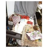 Vintage Embroidery Linens and Woven Pot holders