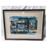 Abstract Fish Market Watercolor by Levine