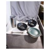 Melmac kitchen items and tumbler