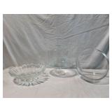 Glass Pedestal Cake Stand & Bowls