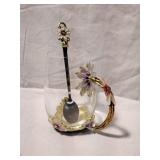 Enamel Daisy Tea Cup with Spoon