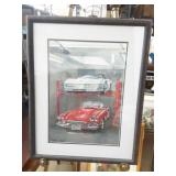 Print of 2 classic Corvettes