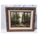 Oil on "Canvas Forest" Landscape by Wolllinger