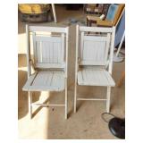 Pair of Vintage Folding Wooden Chairs