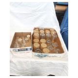 Assortment of Tiffin Ribbed Glasses various sizes