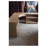 3pc Blonde Corner Desk
